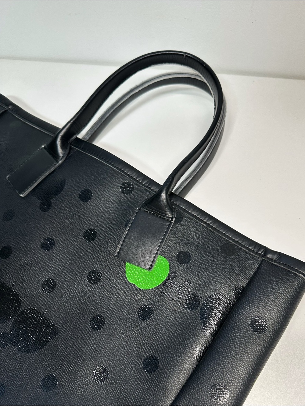 Comme des Garcons X Beatles Black Tote with Green Apple Motif - Picture 5 of 9
